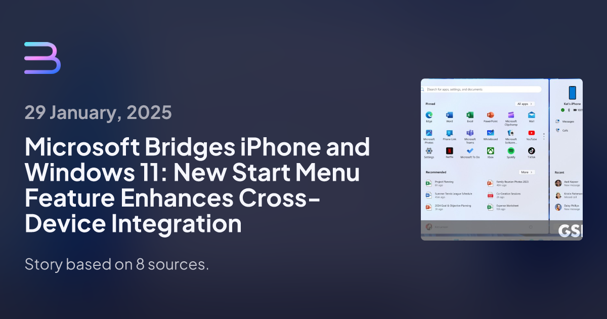 Microsoft Bridges iPhone and Windows 11: New Start Menu Feature Enhances Cross-Device Integration