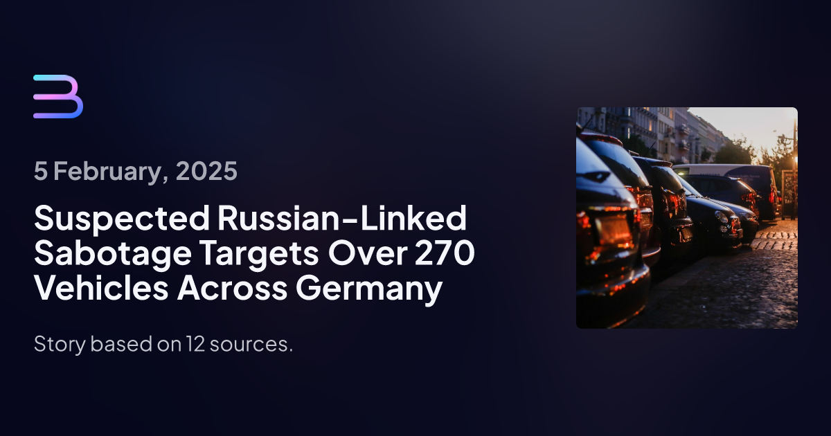 German Police Probe Russian Link in Widespread Car Sabotage Across States
