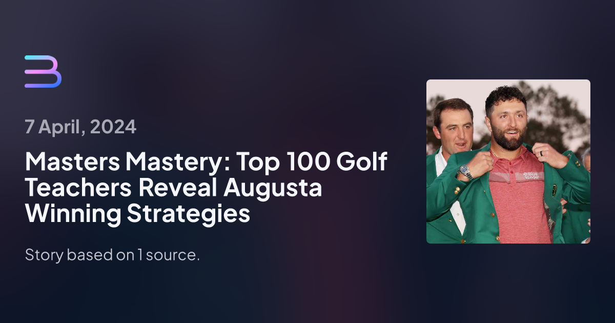 Masters Mastery Top 100 Golf Teachers Reveal Augusta Winning