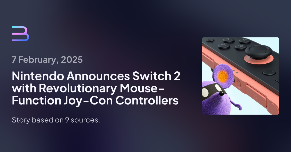 Nintendo Unveils Switch 2 with Innovative Joy-Con Mouse Features and Backward Compatibility