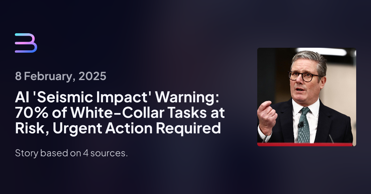 AI 'Seismic Impact' Warning: 70% of White-Collar Tasks at Risk, Urgent Action Required
