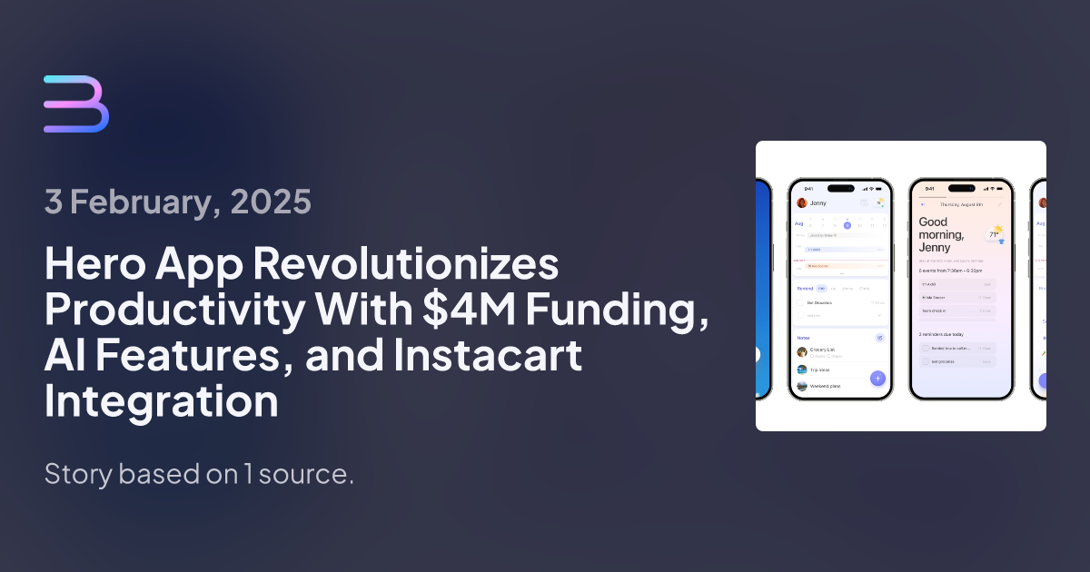 Hero App Revolutionizes Productivity With $4M Funding, AI Features, and Instacart Integration