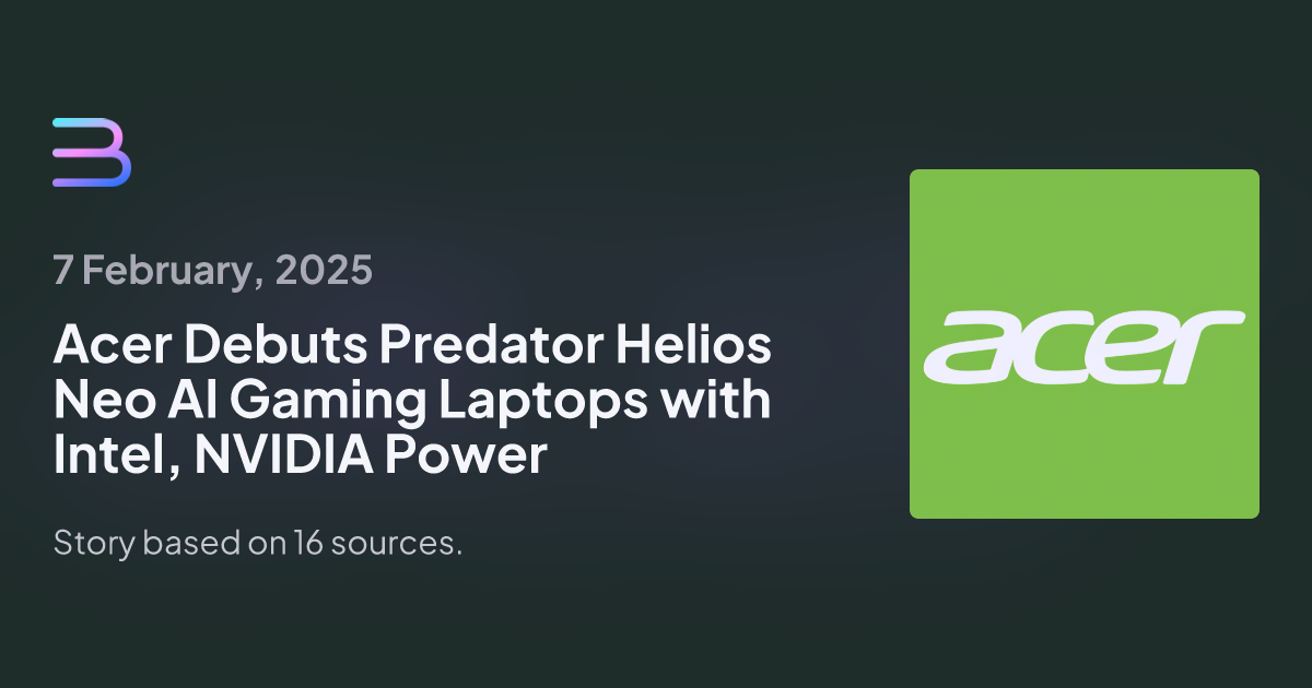 Acer Launches Predator Helios Neo AI Laptops: Powerhouse Gaming with AI Enhancements and OLED Displays