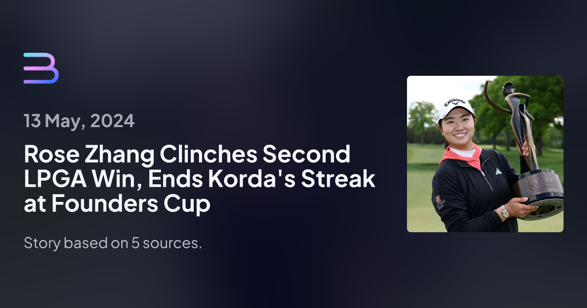 Rose Zhang Clinches Second LPGA Win, Ends Korda's Streak at Founders